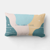 Minimale Abstracte pasta Blauw en Geel Kussen (Achterkant)