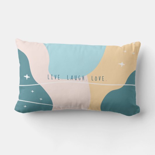 Minimale Abstracte pasta Blauw en Geel Kussen (Achterkant)