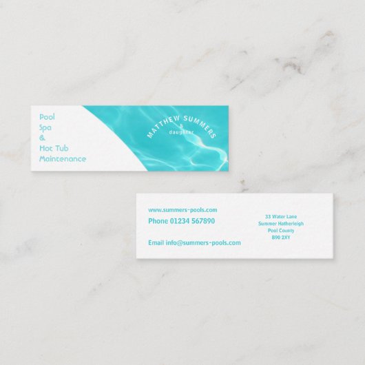 Minimale Abstracte poolrimpels Mini Visitekaartje (Voorkant / Achterkant)