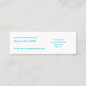 Minimale Abstracte poolrimpels Mini Visitekaartje (Achterkant)