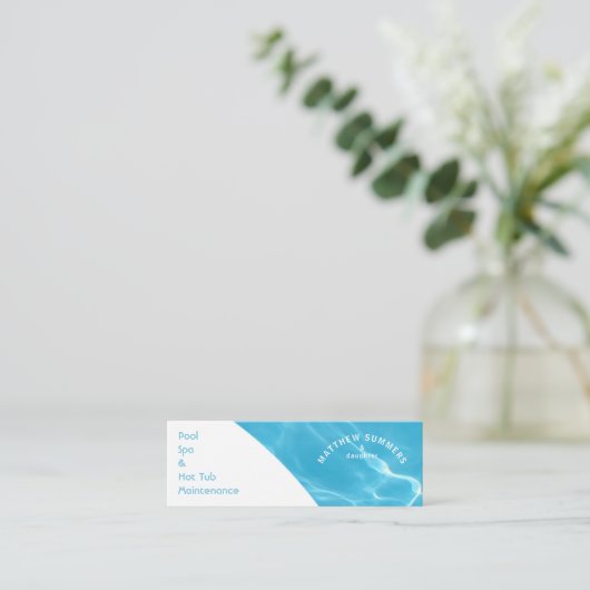 Minimale Abstracte poolrimpels Mini Visitekaartje (Staand voorkant)