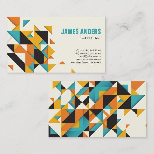 Minimale Abstracte professionele vormgeving voor m Visitekaartje (Voorkant / Achterkant)