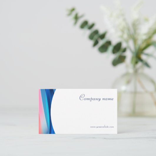 Minimale abstracte QR-code blauw Visitekaartje (Staand voorkant)