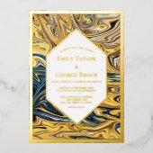 Minimale Abstracte raceweddenschappen met zwarte e Folie Uitnodiging (Voorkant)