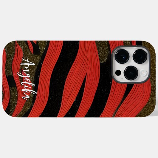 Minimale Abstracte rode en zwarte lijnen Case-Mate iPhone Case (Achterkant (horizontaal))