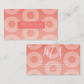 Minimale Abstracte rondcirkelvormige koraalringen Visitekaartje (Voorkant / Achterkant)