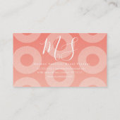 Minimale Abstracte rondcirkelvormige koraalringen Visitekaartje (Achterkant)