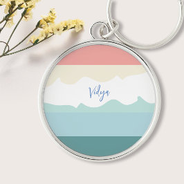 Minimale Abstracte Schattigee Eenvoudige Kleurblok Sleutelhanger