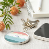 Minimale Abstracte Schattigee Eenvoudige Kleurblok Sleutelhanger (Zijkant)