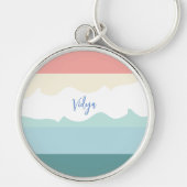 Minimale Abstracte Schattigee Eenvoudige Kleurblok Sleutelhanger (Voorkant)
