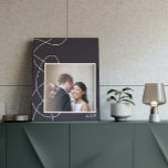 Minimale Abstracte speciale foto van Navy Blue Poster<br><div class="desc">Lijst je favoriete foto met deze minimalistische abstracte kunst in donkermarinesblauw en crème,  en personaliseer deze met je speciale date.</div>