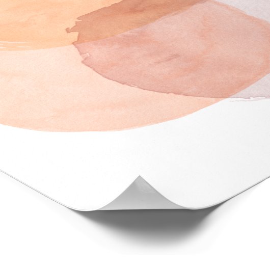 Minimale Abstracte vormen van Waterverf van pasta' Poster (Hoek)