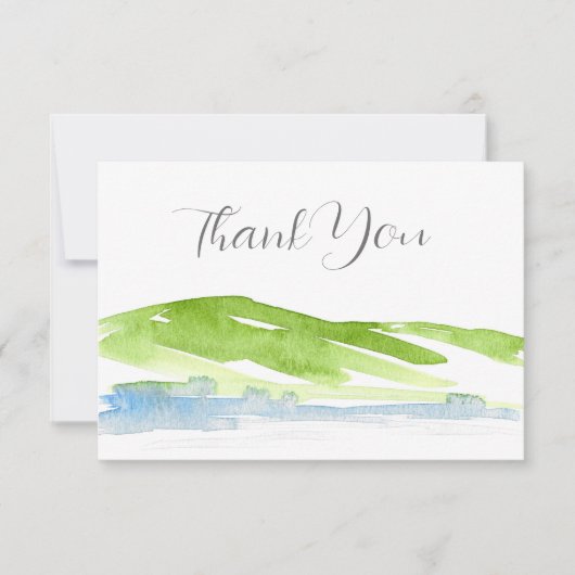 Minimale Abstracte Waterverf heuvels 3 Bedankkaart (Voorkant)