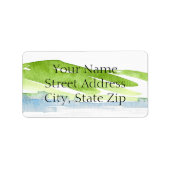 Minimale Abstracte Waterverf heuvels 3 Etiket (Voorkant)