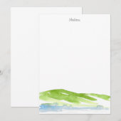 Minimale Abstracte Waterverf heuvels 3 Notitiekaartje (Voorkant / Achterkant)