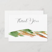 Minimale Abstracte Waterverf heuvels Bedankkaart (Voorkant / Achterkant)