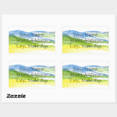 Minimale Abstracte Waterverf Hills 2 labels (Vel)