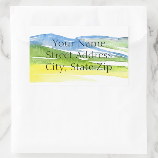 Minimale Abstracte Waterverf Hills 2 labels (Tas)