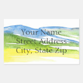 Minimale Abstracte Waterverf Hills 2 labels (Voorkant)