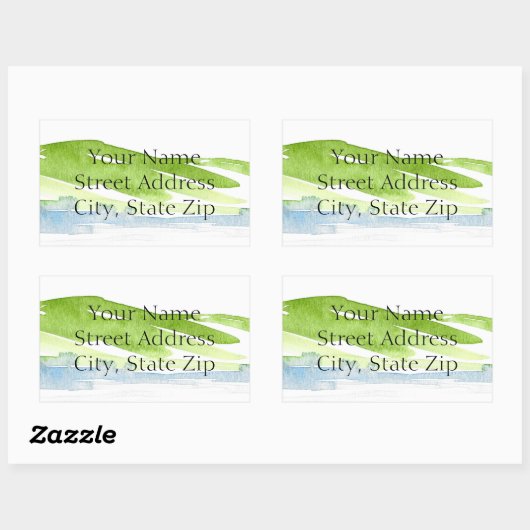 Minimale Abstracte Waterverf Hills 3 labels (Vel)