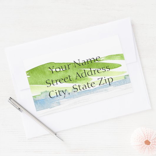 Minimale Abstracte Waterverf Hills 3 labels (Envelop)