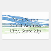 Minimale Abstracte Waterverf Hills 4 labels (Voorkant)