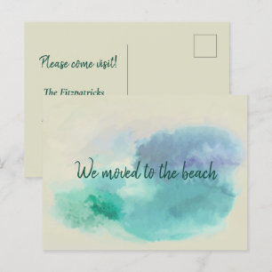 Minimale Abstracte Waterverf Verplaatst naar het s Briefkaart