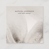 Minimale abstracte waterverf zwart-wit vierkante visitekaartje (Voorkant)