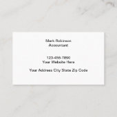 Minimale accountant aan twee zijden visitekaartje (Achterkant)