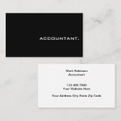 Minimale accountant aan twee zijden visitekaartje (Voorkant / Achterkant)