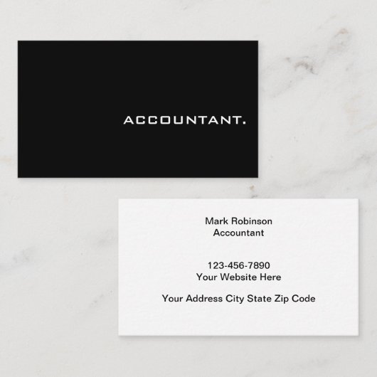 Minimale accountant aan twee zijden visitekaartje (Voorkant / Achterkant)