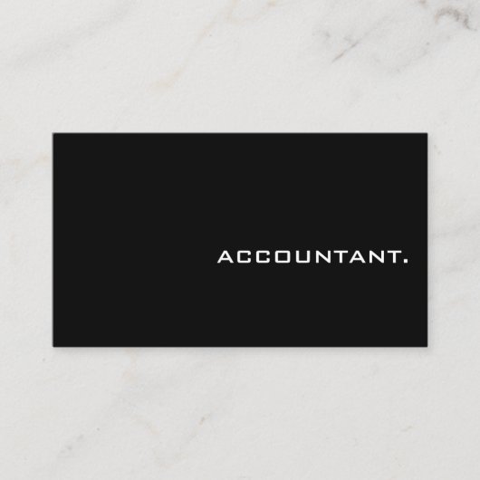Minimale accountant aan twee zijden visitekaartje (Voorkant)