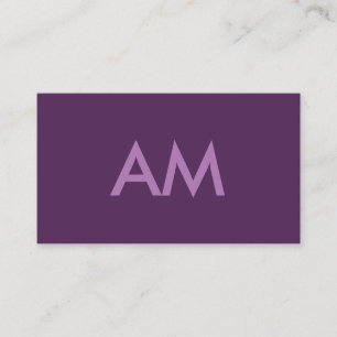 Minimale achtergrond van Monogram Lavender Violet Visitekaartje