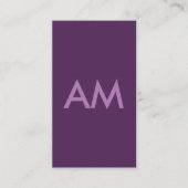 Minimale achtergrond van Monogram Lavender Violet Visitekaartje (Voorkant)