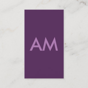 Minimale achtergrond van Monogram Lavender Violet Visitekaartje