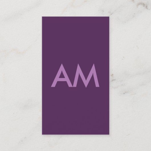 Minimale achtergrond van Monogram Lavender Violet Visitekaartje (Voorkant)