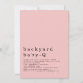 Minimale achtertuin Baby Q BBQ Shower Pink Kaart (Voorkant)