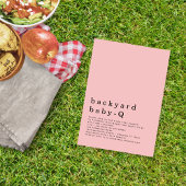 Minimale achtertuin Baby Q BBQ Shower Pink Kaart