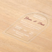 Minimale Acryl bruiloft uitnodiging. Acryl Uitnodigingen (Laagn)