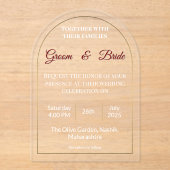 Minimale Acryl bruiloft uitnodiging. Acryl Uitnodigingen (Voorkant)