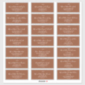 Minimale Adresetiketten voor lederen terracotta-ga Sticker (Vel)