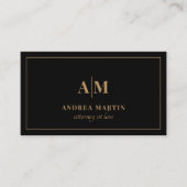 Minimale Advocaat Moderne Gouden Monogram Visitekaartje (Voorkant)