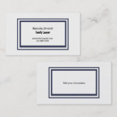 Minimale Advocaat voor de familie Blauwe Zeegrens Visitekaartje (Voorkant / Achterkant)
