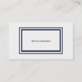 Minimale Advocaat voor de familie Blauwe Zeegrens Visitekaartje (Achterkant)