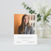 Minimale Advocate Professional Foto Business Post Briefkaart (Staand voorkant)