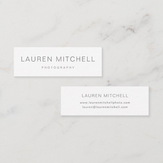 Minimale afbeelding | Grijs Mini Visitekaartje (Voorkant / Achterkant)