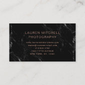 Minimale afbeelding | Zwarte marmer Visitekaartje (Achterkant)