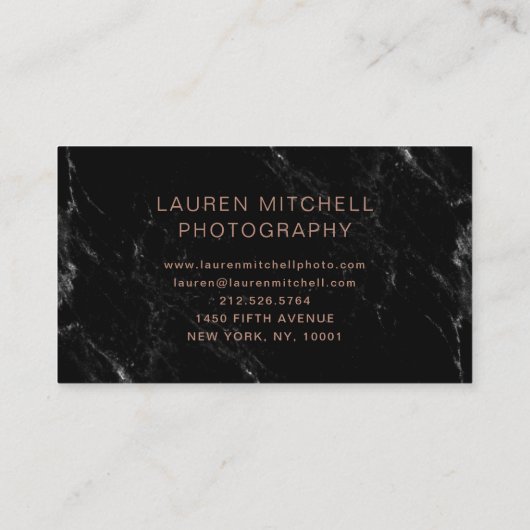 Minimale afbeelding | Zwarte marmer Visitekaartje (Achterkant)