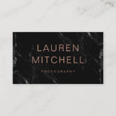 Minimale afbeelding | Zwarte marmer Visitekaartje (Voorkant)