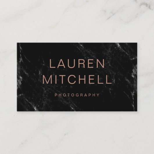 Minimale afbeelding | Zwarte marmer Visitekaartje (Voorkant)